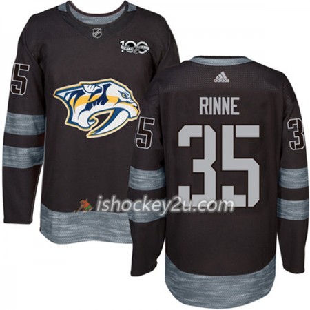 Mænd NHL Nashville Predators Trøje Pekka Rinne 35 1917-2017 100th Anniversary Adidas Sort Authentic